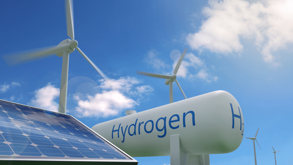 Hydrogen fuel cell, solar and wind power