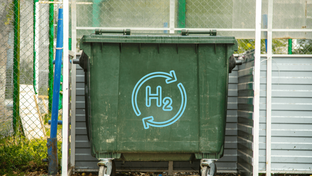 hydrogen symbol on garbage bin