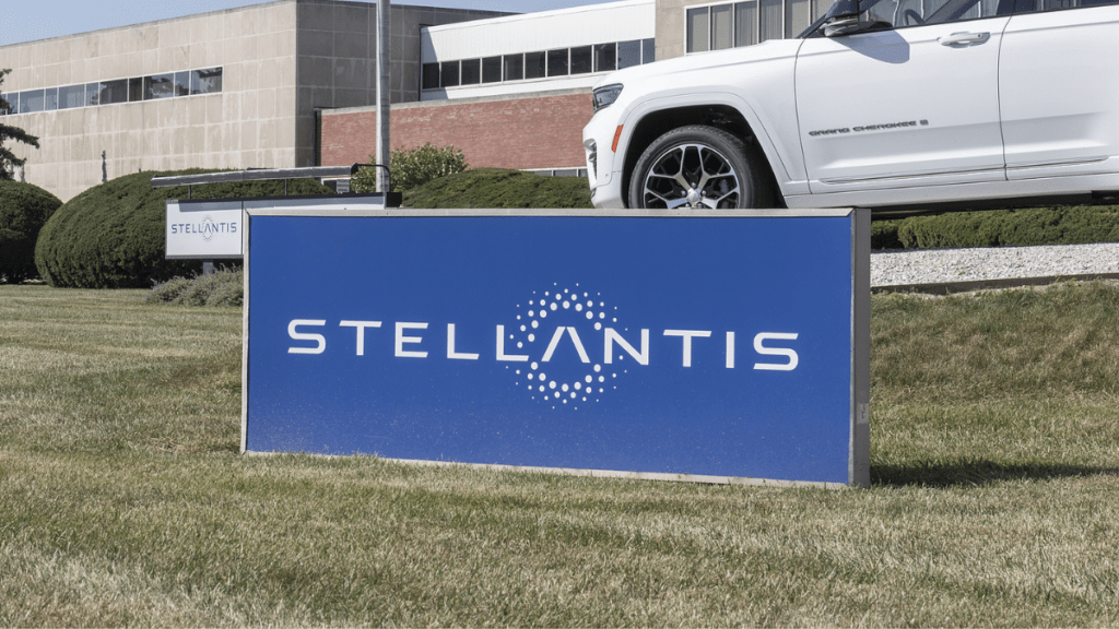 stellantis logo on sign
