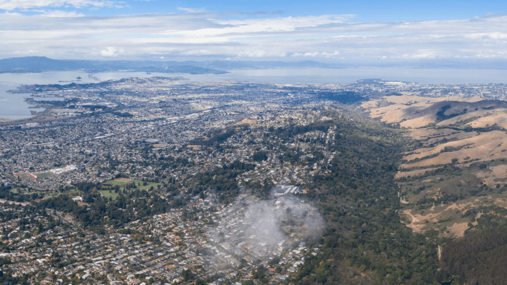 aerial view of richmond california and el cerrito