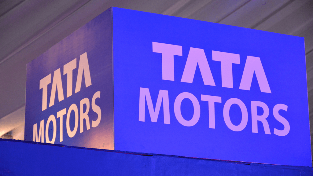 tata motors logo on display