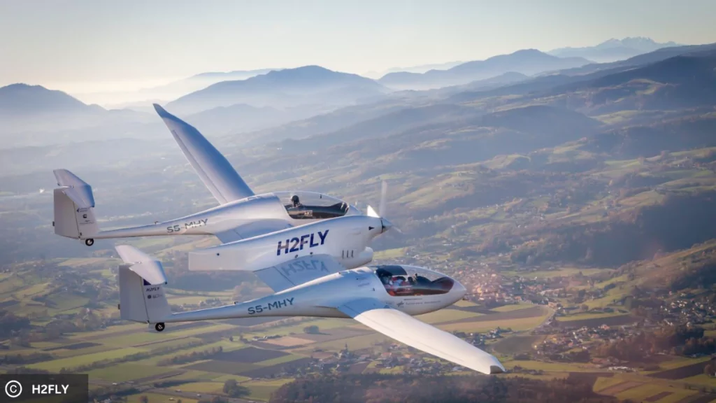 H2Fly Aircraft in sky