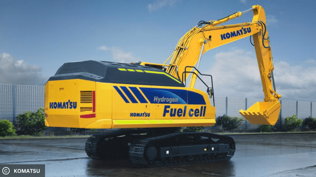 Concept picture of Komatsu's hydrogen-powered medium-sized hydraulic excavator
