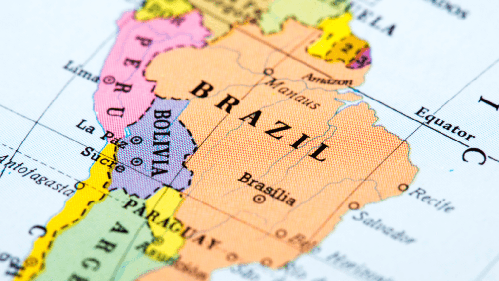 brazil on a map