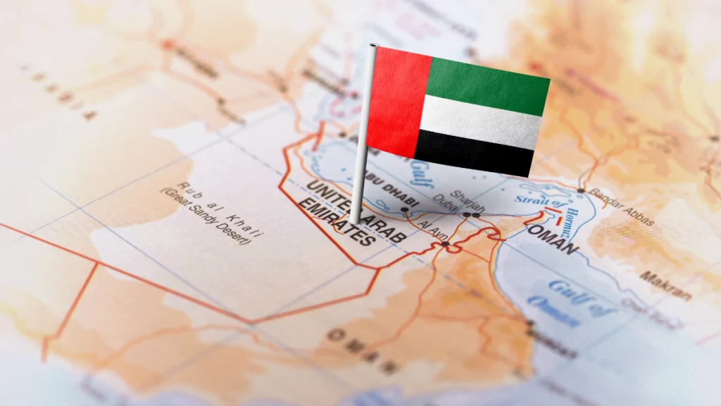 UAE on map