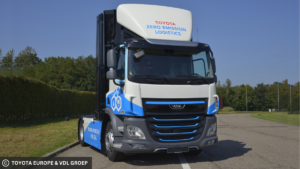 Picture of the Toyota Europe & VDL Groep hydrogen fuel cell heavy-duty truck